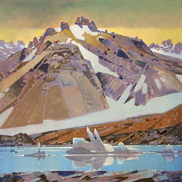 Above Berg Lake, 30 x 34 inches, acrylic on canvas @ch_gallery #robertgenn #canadianart