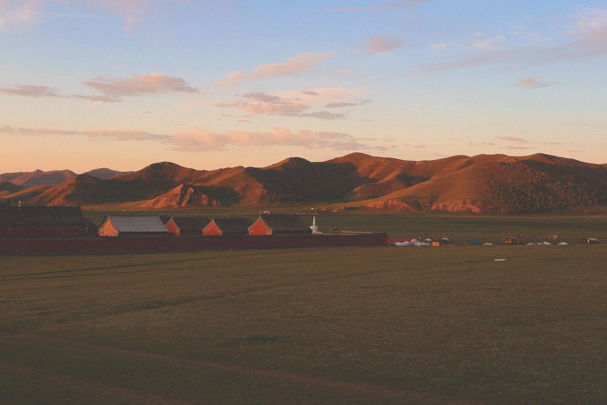 amarbayasgalant monastery landscape mountains in mongolia