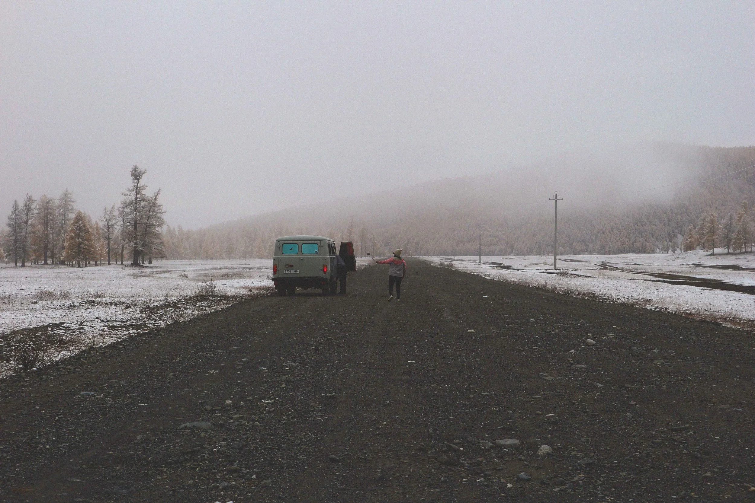 mongolian road trip in the cold winter snow mongolia tour