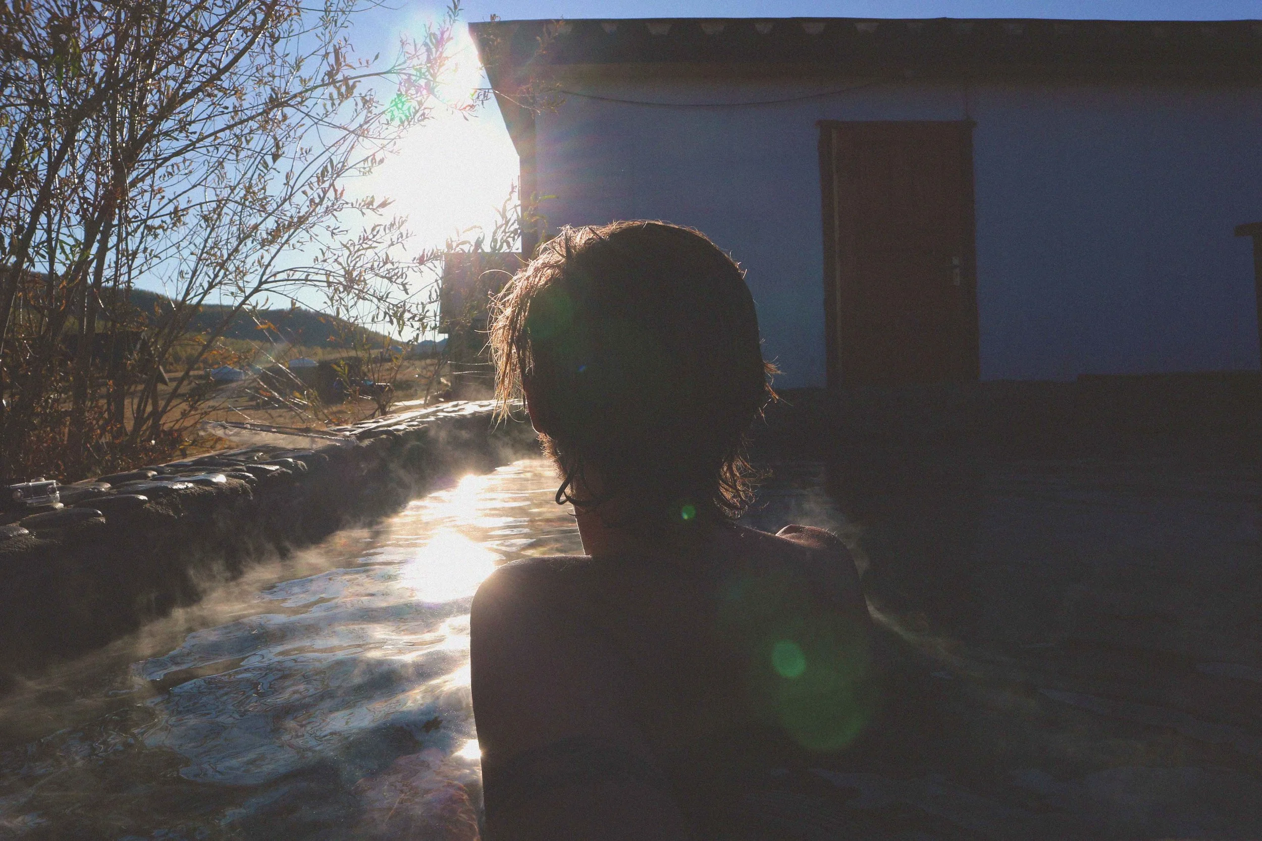 relaxing in the tsenher hot springs, Mongolia