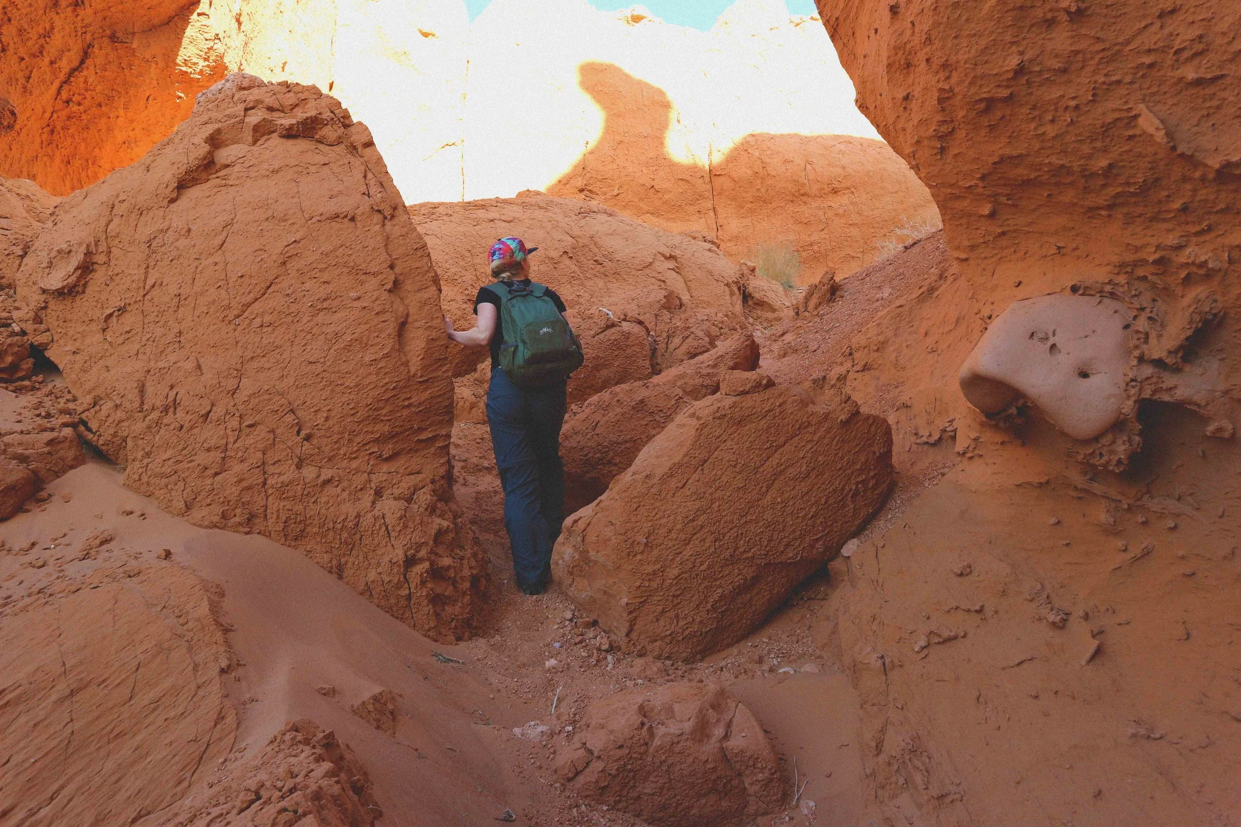 bayanzag red flaming sand cliffs in the gobi desert in mongolia mongolian landscape tour