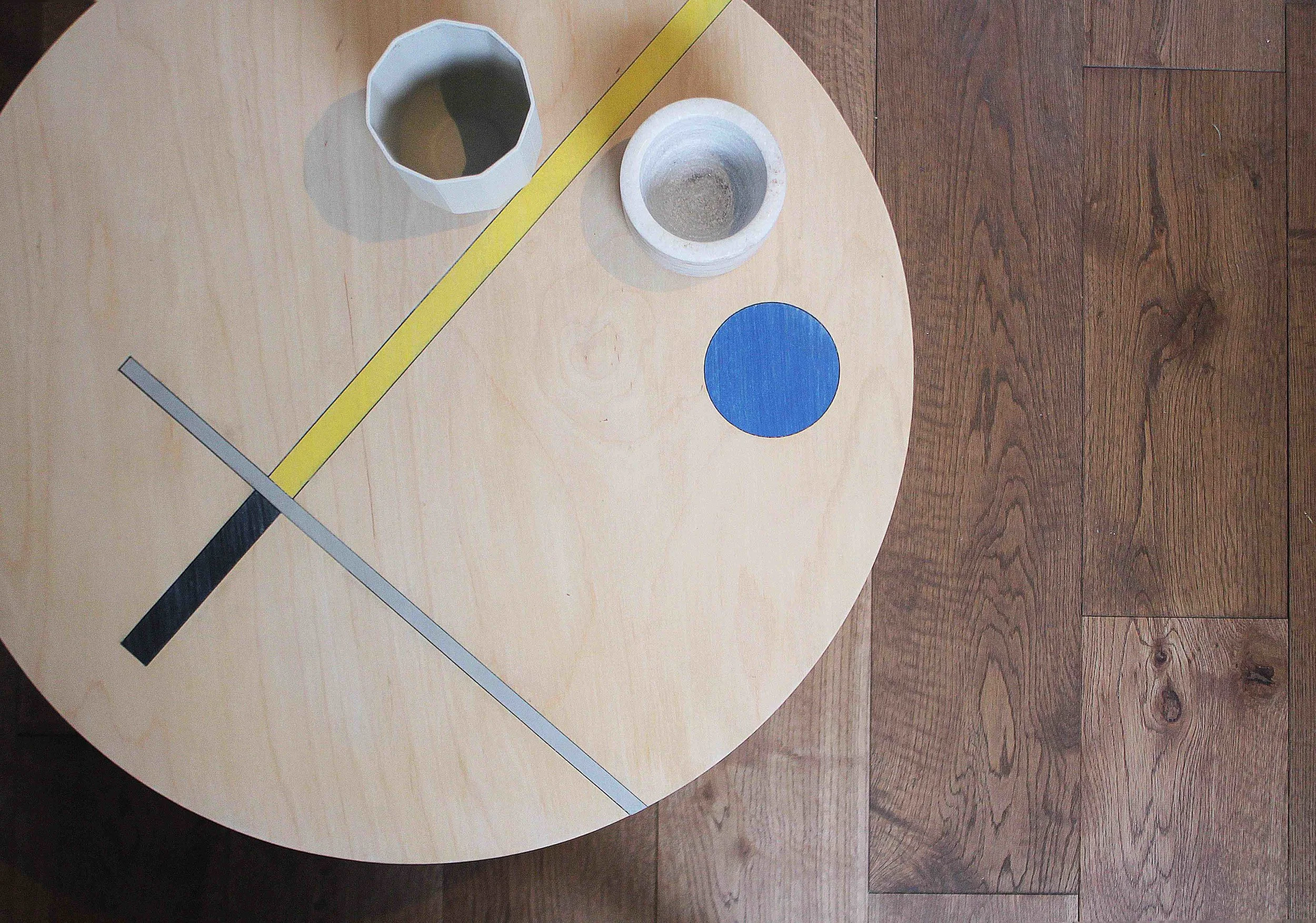 Studio Mali bauhaus laser cut plywood coffee table