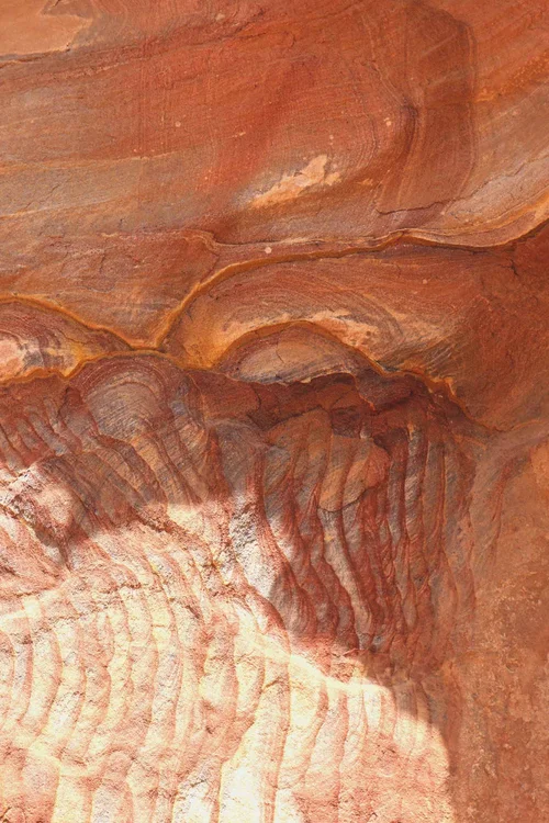Jordan, Petra - layered coloured sand pattern