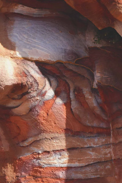 Jordan, Petra - layered coloured sand pattern