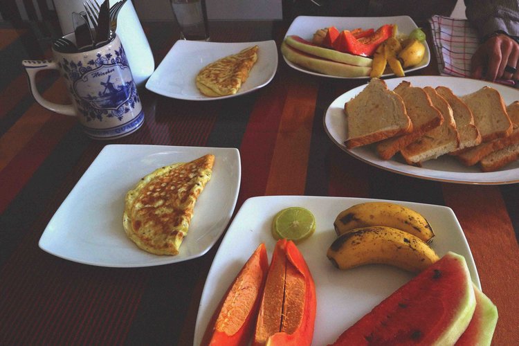 Fresh fruits at a homestay in Kandy