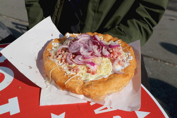 Lángos, it looks the part but just tastes like grease!