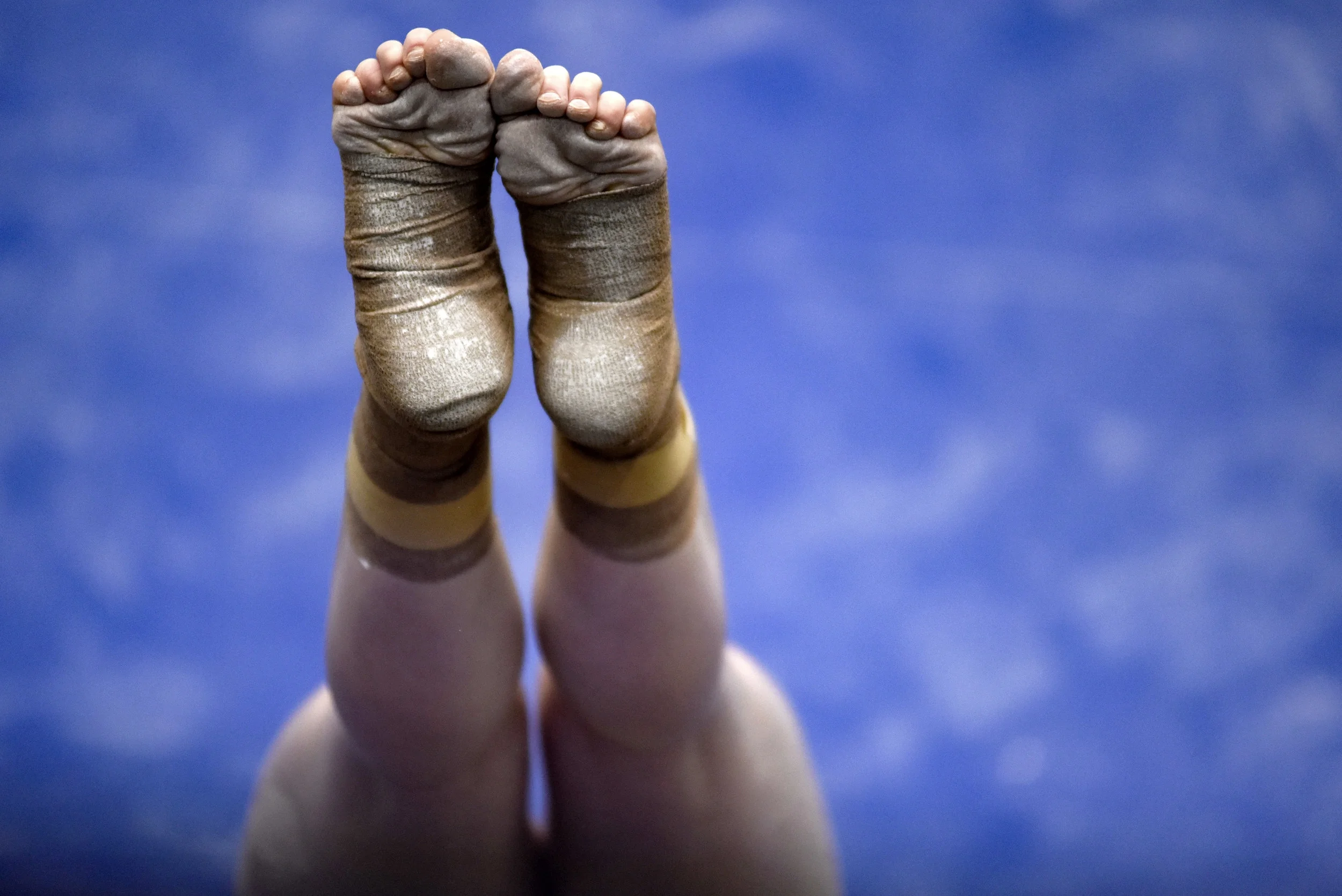 GW's senior Cami Drouin-Allaire performs on March 4, 2018, in the Smith Center at GWU. Drouin-Allaire had a career meet, improving her personal all-around score for the third meet in a row with a conference-high 39.600. 