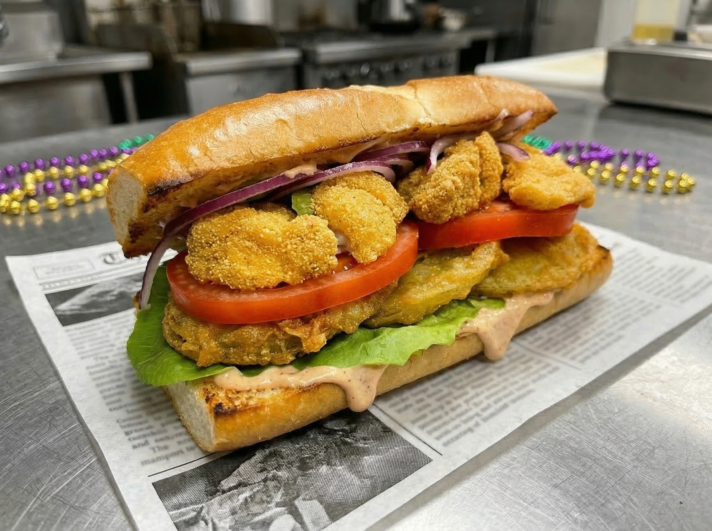 Green Tomato &amp; Cajun Fish Po’ Boys