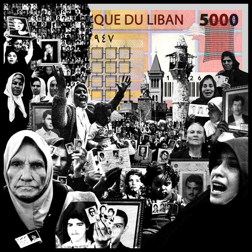 5000ll F: The War’s Legacy: 1995 With the law of amnesty exempting all crimes committed before 1992 from any kind of prosecution came a period of forceful amnesia. The debate about the war and the committed atrocities was non-existent. It is believed that more than 200000 people were killed, while around 17000 went missing. There is not a single Lebanese family that hasn’t been wounded physically or materially during the war. And all those wounds were treated with the indifference of a subjugated political class trying to make the most for itself out of the reconstruction process. Reconciliations had happened at the top, with some warlords and warring factions apologizing to others and going through a light headed mea culpa process, however, the Lebanese remained separated in their muffled suffering along the demarcation lines of the war. During the “events” as the war is often referred to in Lebanon, there was the quick and certain death at the hand of bullets, shrapnel, in the random course of this lottery of violence. But there also were the flying roadblocks at which anyone could wind up kidnapped by a militia or another in their policies aimed at inflicting more damage to the opposing faction. Most often those arrested would vanish in mass graves and disposal sites all around the country. The fate of the 17000 missing people of the Civil War lies still in the unwritten story of those graves. Despite the work put on by the civil society, the parliament still blocks resolutions to determine the fate of those who have vanished.