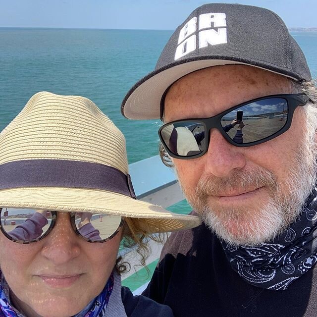 Masked writers in the sun after two months of quarantine. #writersofinstagram #sanclemente