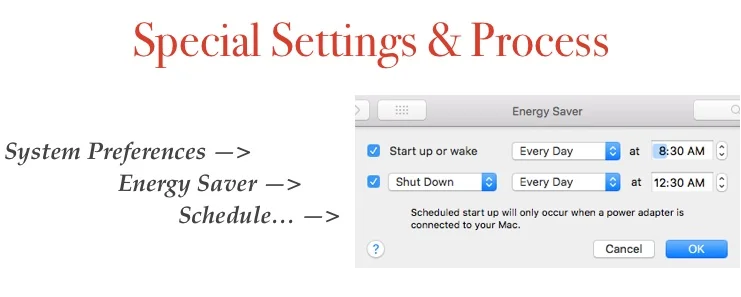 Everyday conditions: MacBook Pro starts up and shuts down when I want it to - hands off. Special circumstances: - Start-up anytime: remove USB-C connector from CHOETECH powered by MDP adapter for 10 seconds, then replace then the MacBook Pro starts up in about 15 seconds. - Shut-down anytime: use Apple --> Shut Down command as usual.