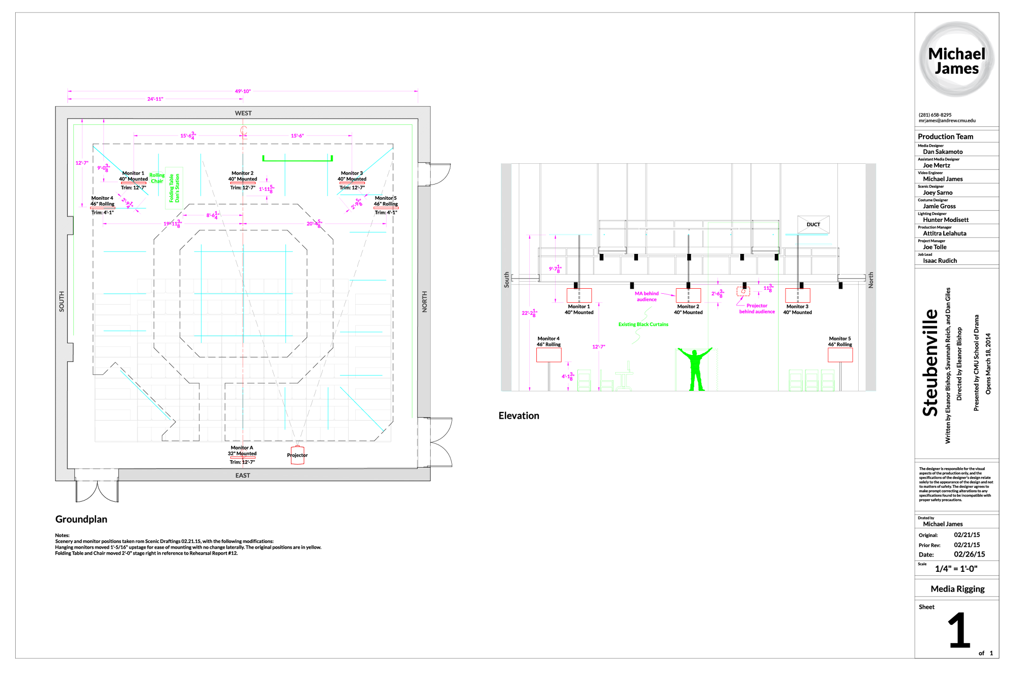 Steubenville Media Groundplan & Elevation (role: Video Engineer)