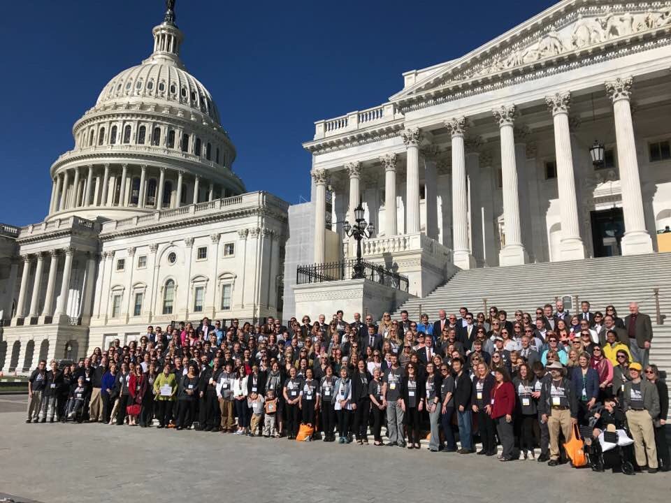 Brain tumor research advocates from all over the nation converged on the Hill to support medical research appropriations and to speak in favor of the Childhood Cancer STAR Act. Photo courtesy of the National Brain Tumor Society.