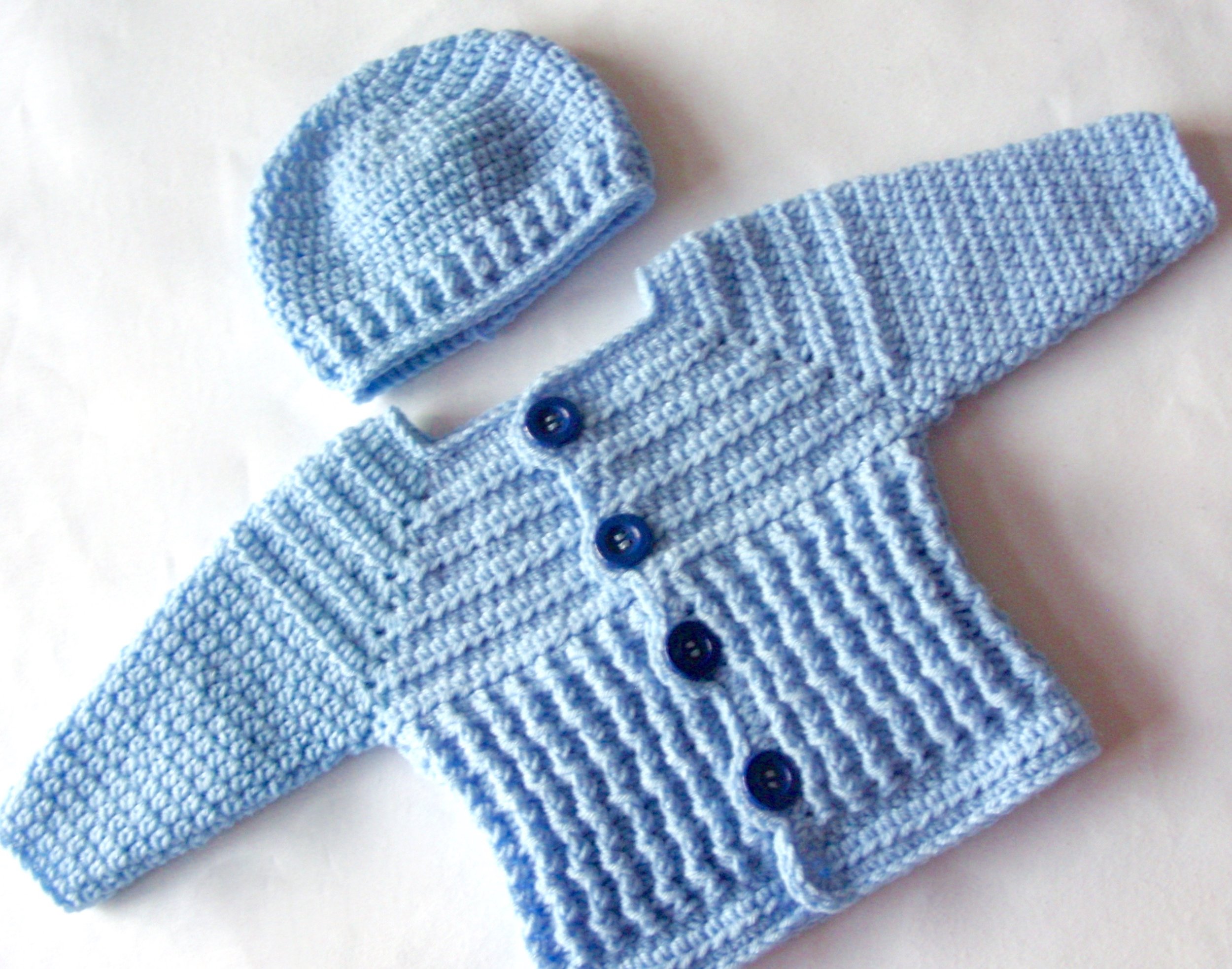 Baby Boy Sweater and Hat, Crochet Pattern, 47 — Lisa Corinne Crochet