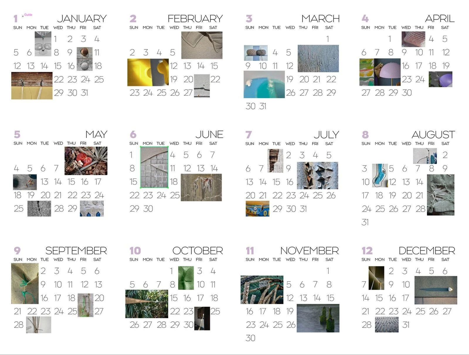  The Calendar becomes a mirror of inner transformation, where images repalce dates and time is measured through emotional change. 