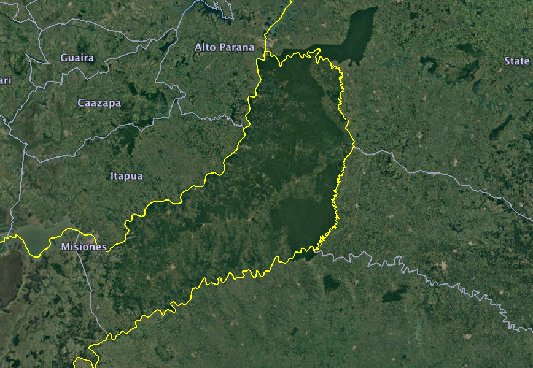 The province of Misiones, Argentina juts out into monocropped Paraguay and Brazil. Misiones is known for its national parks and agroforestry
