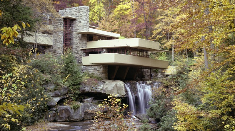 Fallingwater by Frank Lloyd Wright – a masterpiece of ecological design in architecture.