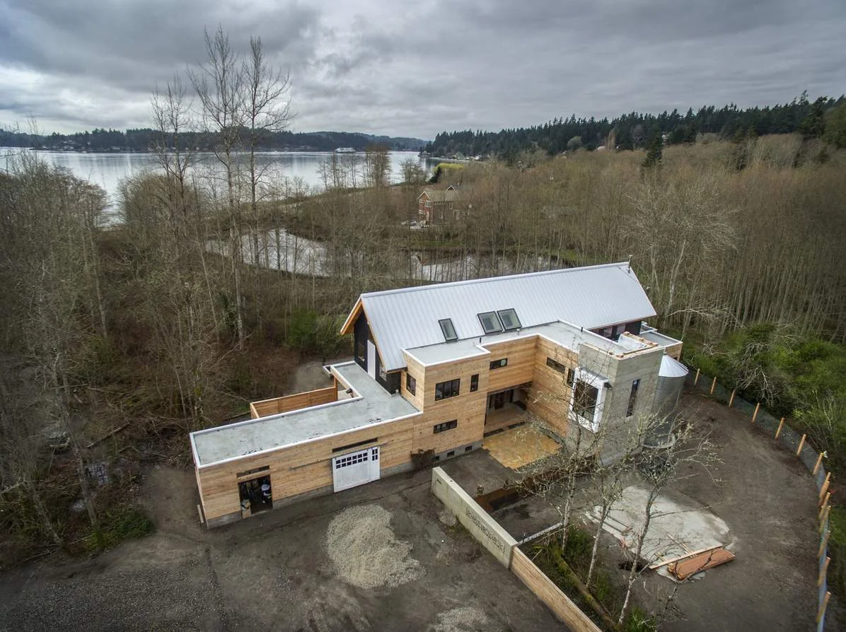 Jason McLennan's home, Heron Hall, is a tribute to his passion for regenerative artchitecture, the use of local materials and a desire to go net zero. It's on Bainbridge Island near Seattle, which is also the site for his groundbreaking School of Regenerative Architecture. 