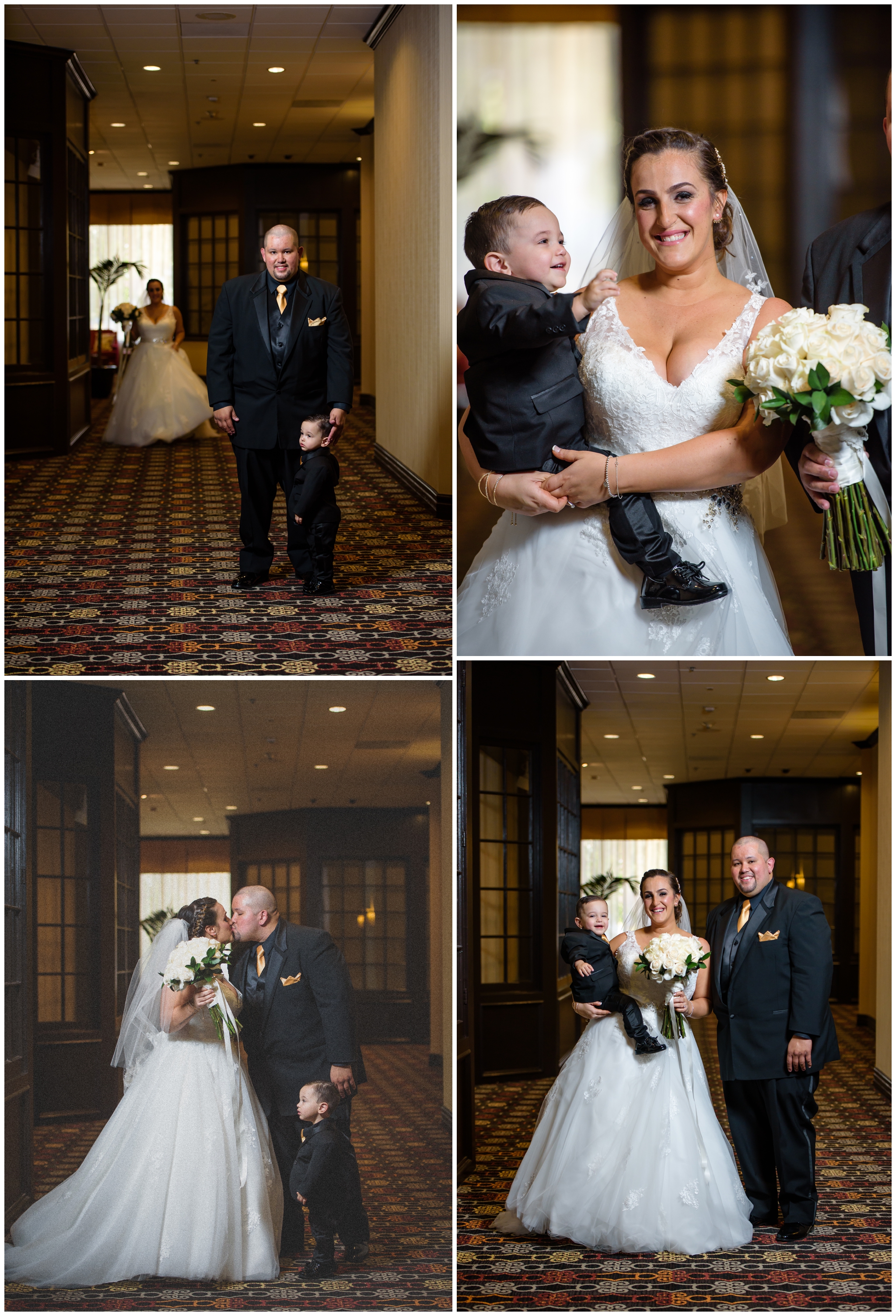 First looks are awesome especially when time constraints are a big factor. Normally I like to do first looks outdoors with natural light but that's not always an option. Here we had a first look in the very same hotel where she got ready and look how happy they are to see each other,