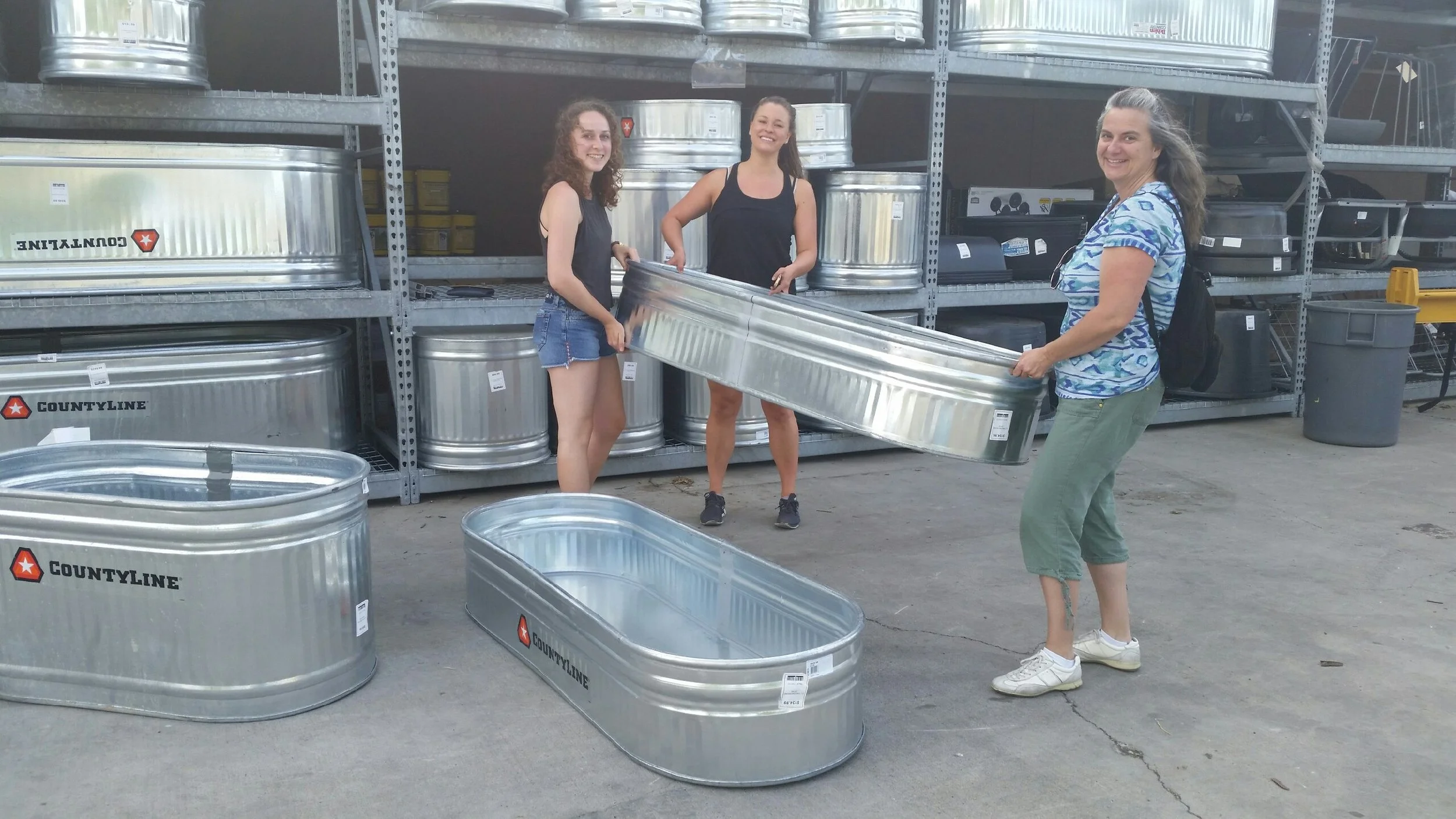 Garden trough shopping with Julia Warden, Emily Horowitz, and Thea French.