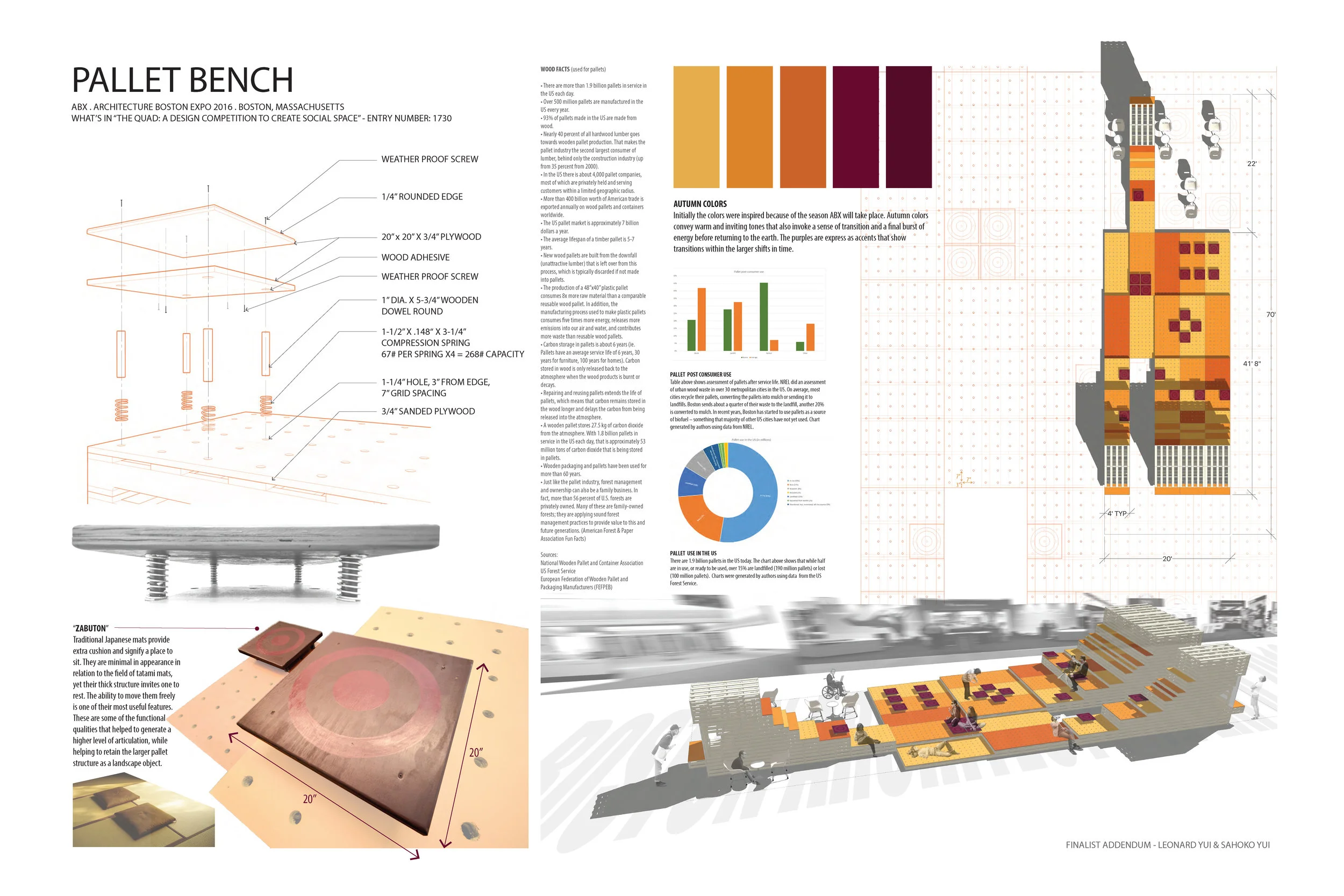 Leonard Yui, Assistant Professor Architecture at Roger Williams University, Bristol, RI: Project lead, conceptual design and diagrams, digital graphics, poster text. Sahoko Yui: conceptual idea and programming, graphic diagrams sketches, and text.