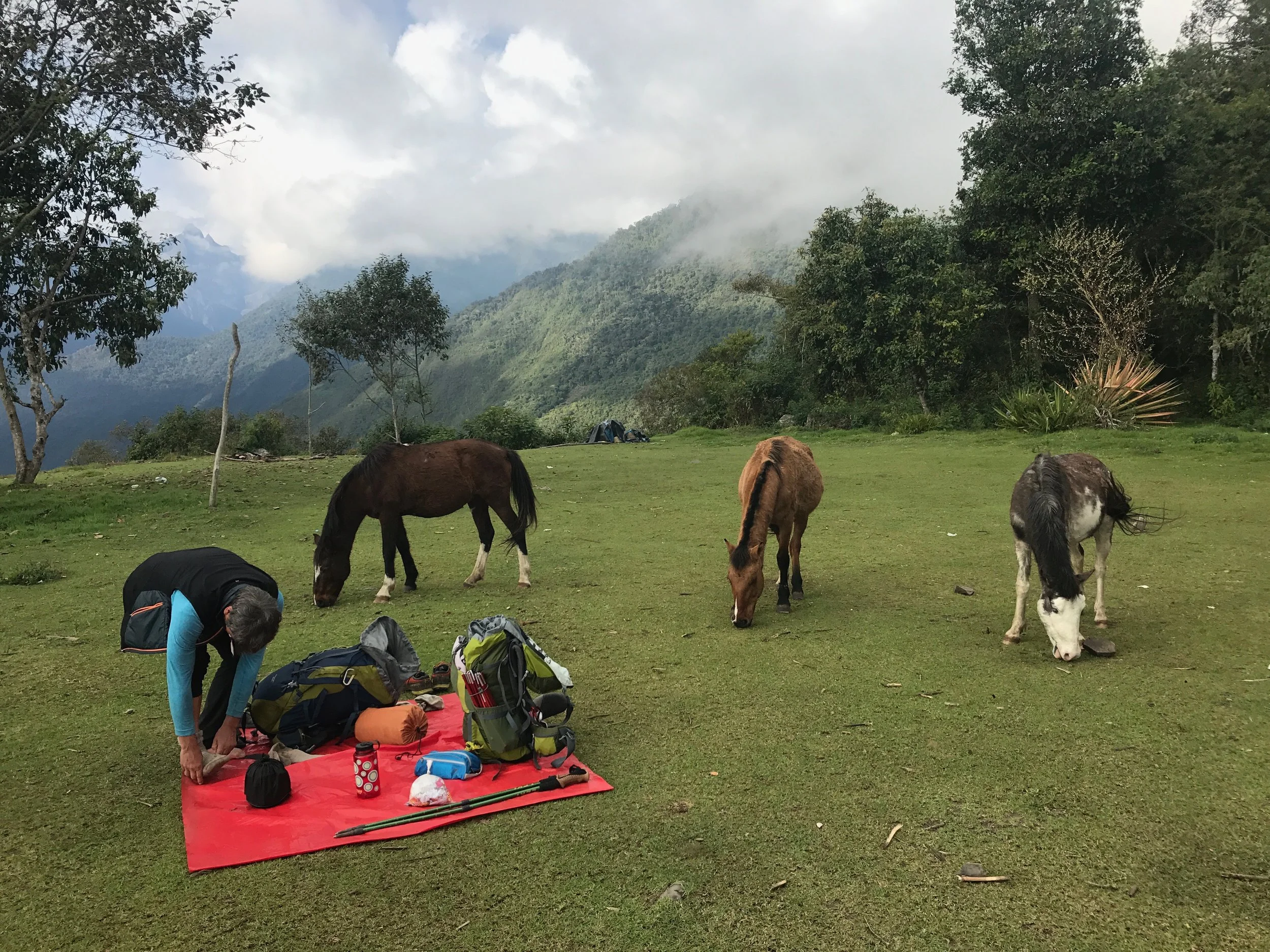 Breaking down camp on the last morning