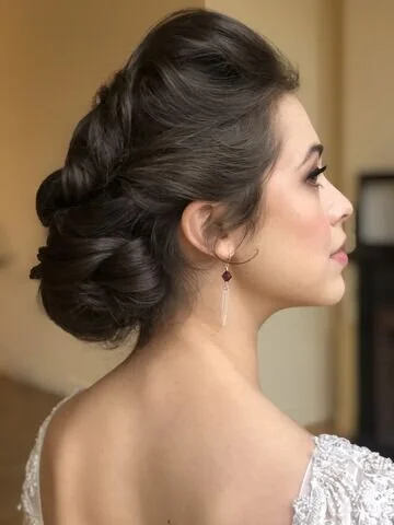 Marie's wedding hair and makeup by Leather and Lace Artistry
