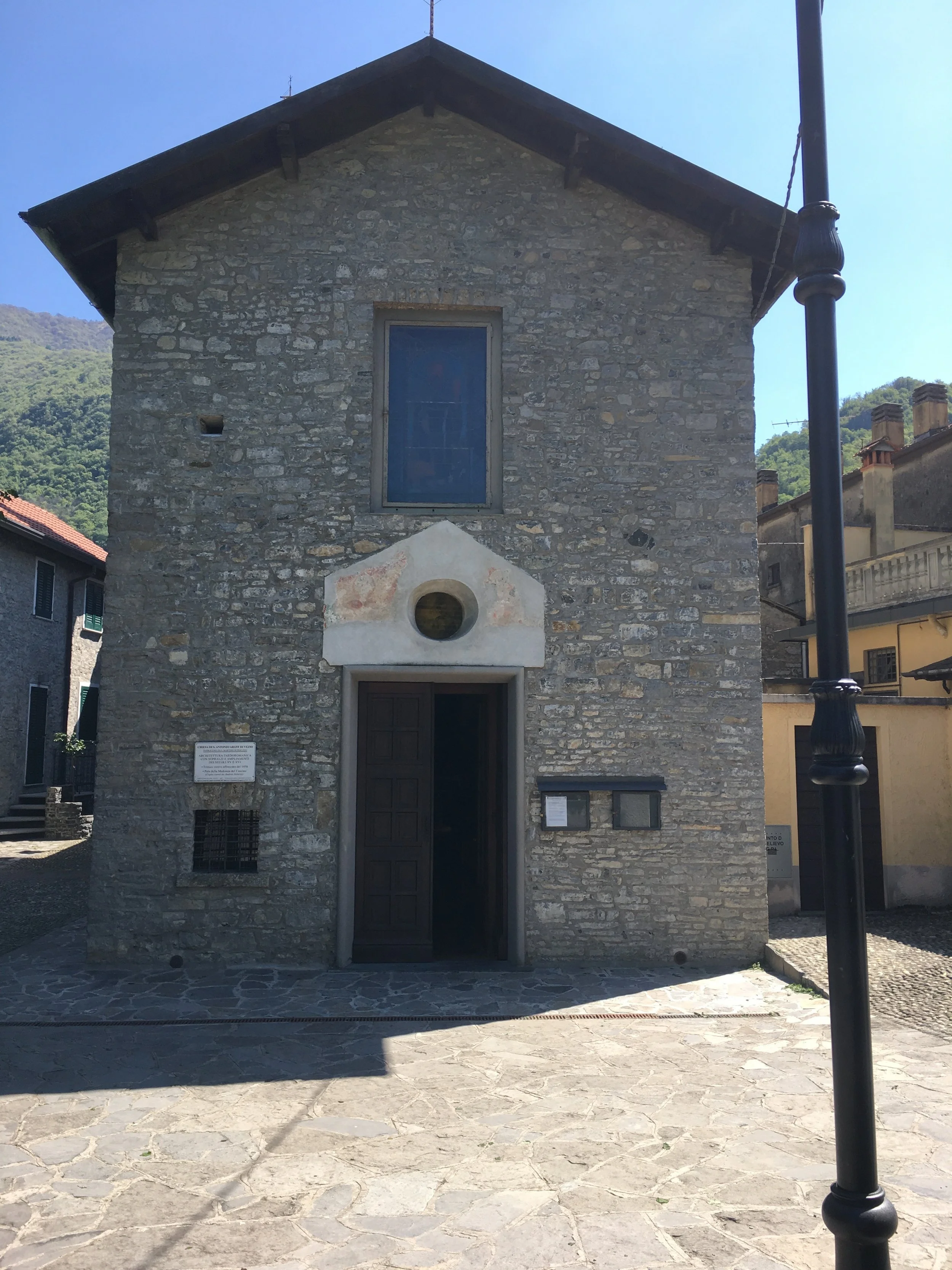 Castello di Vezio and the church Chiesa di Saint Antonio Abate di Vezio