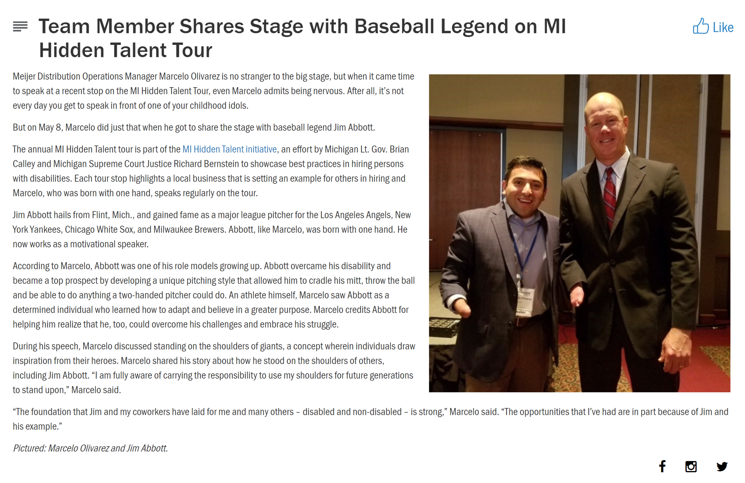 Article for Meijer Wire, Meijer’s team member mobile app.
