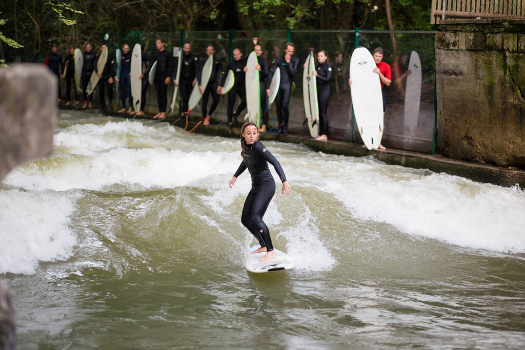 Surfer on Wave in Munich