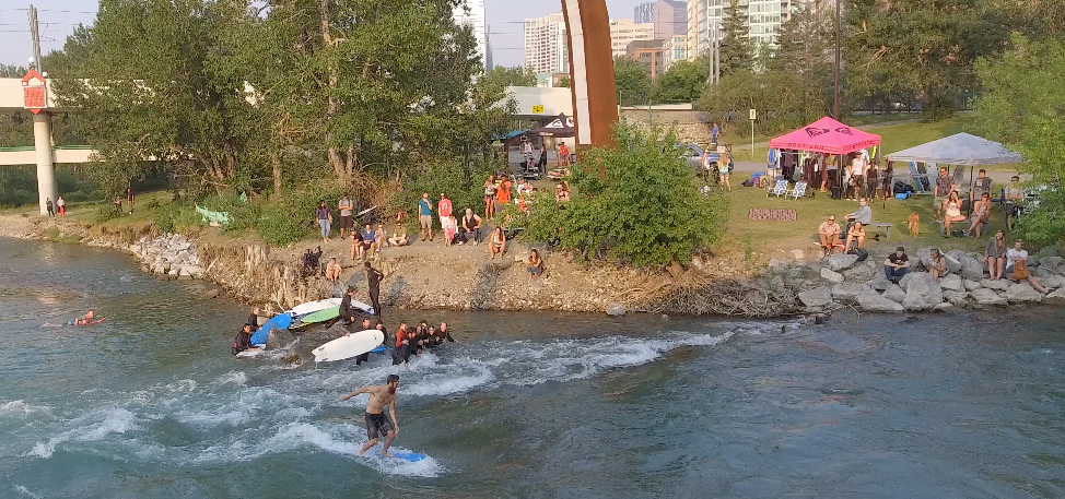  Spectators enjoying the surf scene 