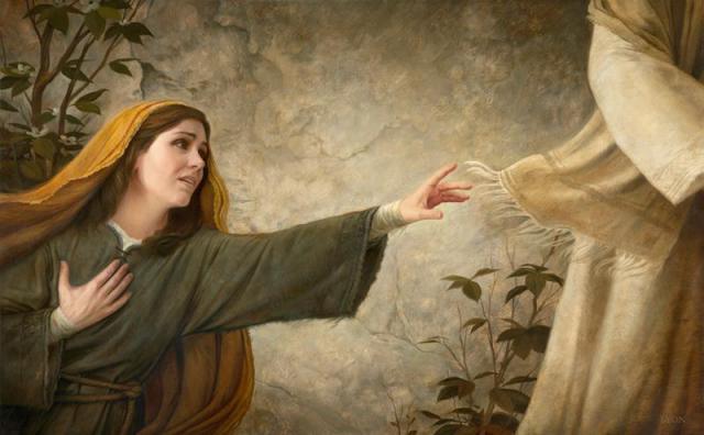 Depiction of Jesus Christ Healing the Woman with an Issue of Blood. (Luke 8:43-48)