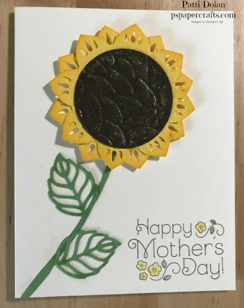 I used one of the Eastern Palace medallions for the flower in Daffodil Delight and the center was embossed using the Petals Burst Embossing Folder. I added some Gold Wink Of Stella for glitter.