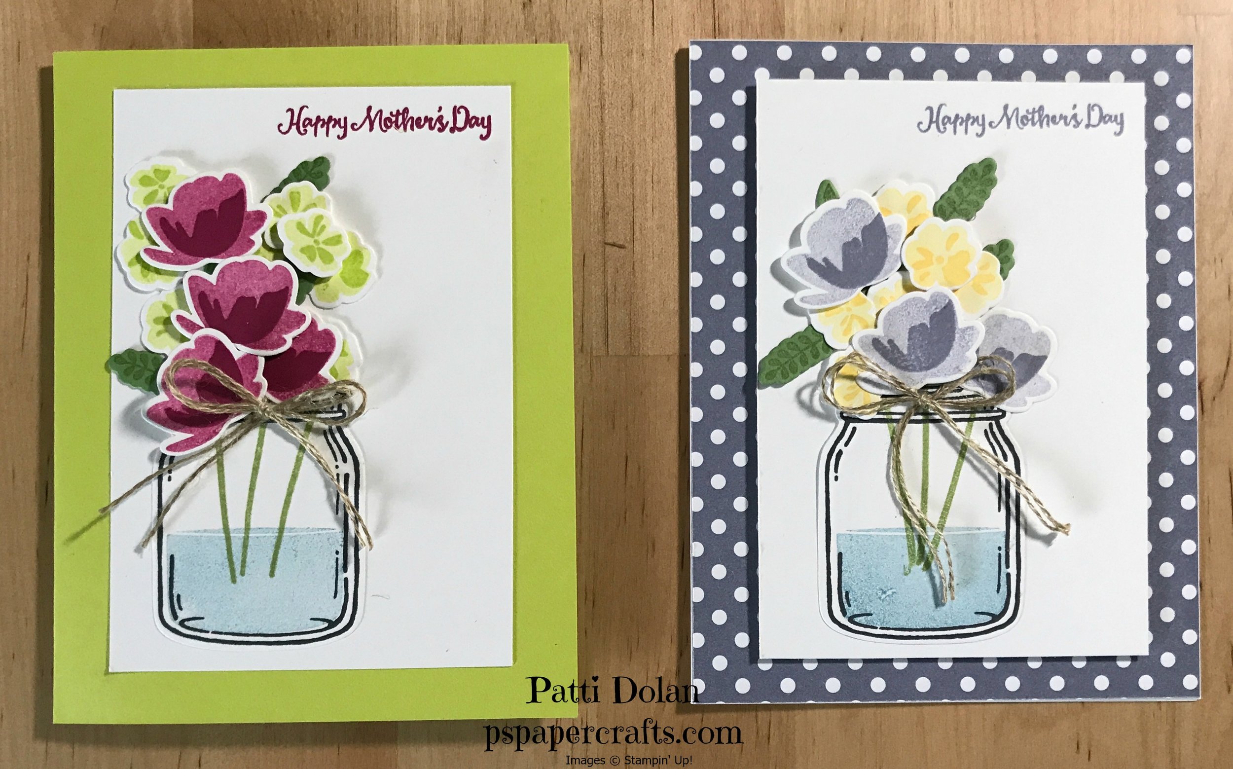 The first card is made with Lemon-Lime Twist and Berry Burst. &nbsp;The second card is made&nbsp;with Wisteria Wonder and Daffodil Delight. &nbsp;