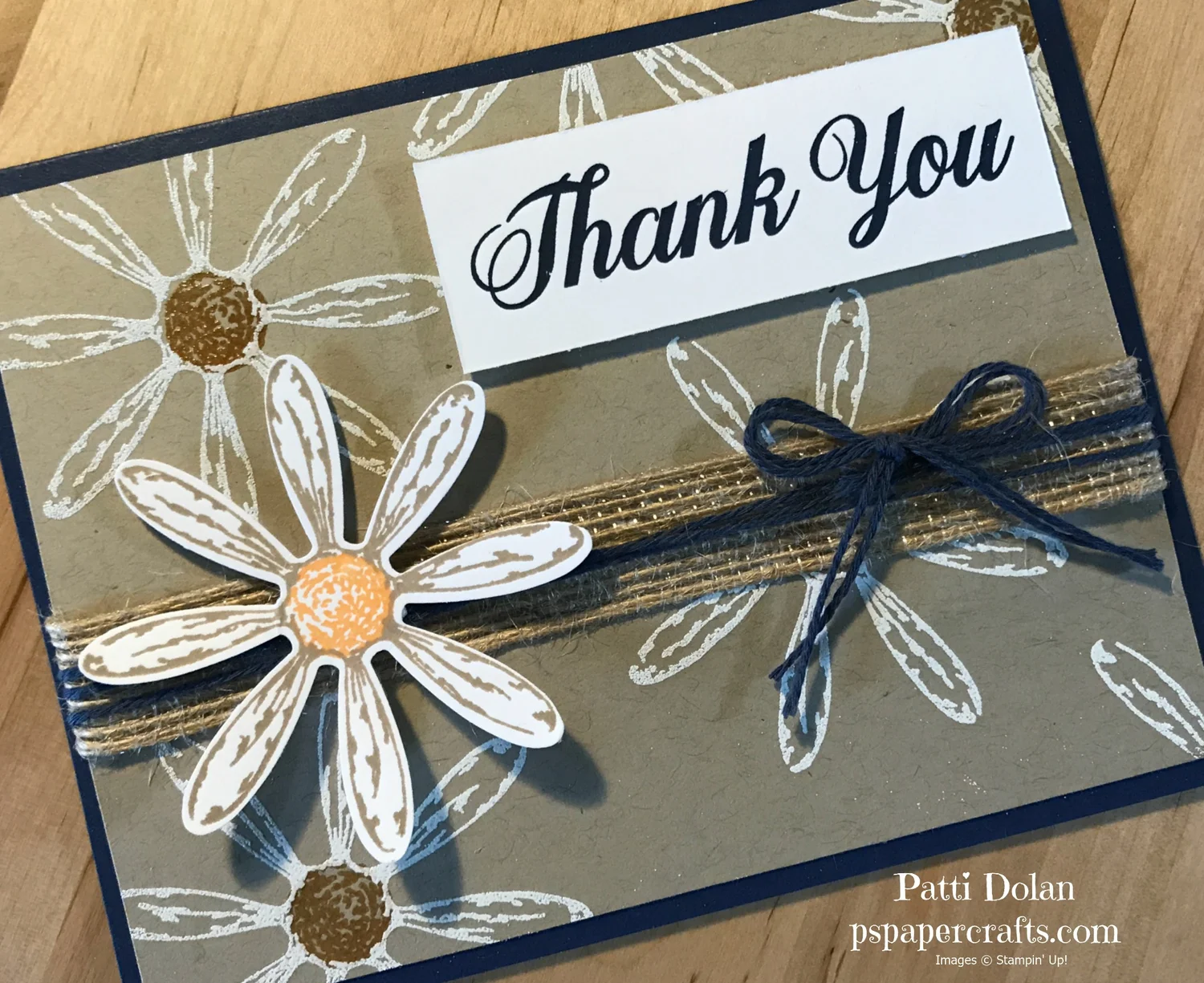 Rustic Thank You Card Using Daisy Delight — P.S. Paper Crafts
