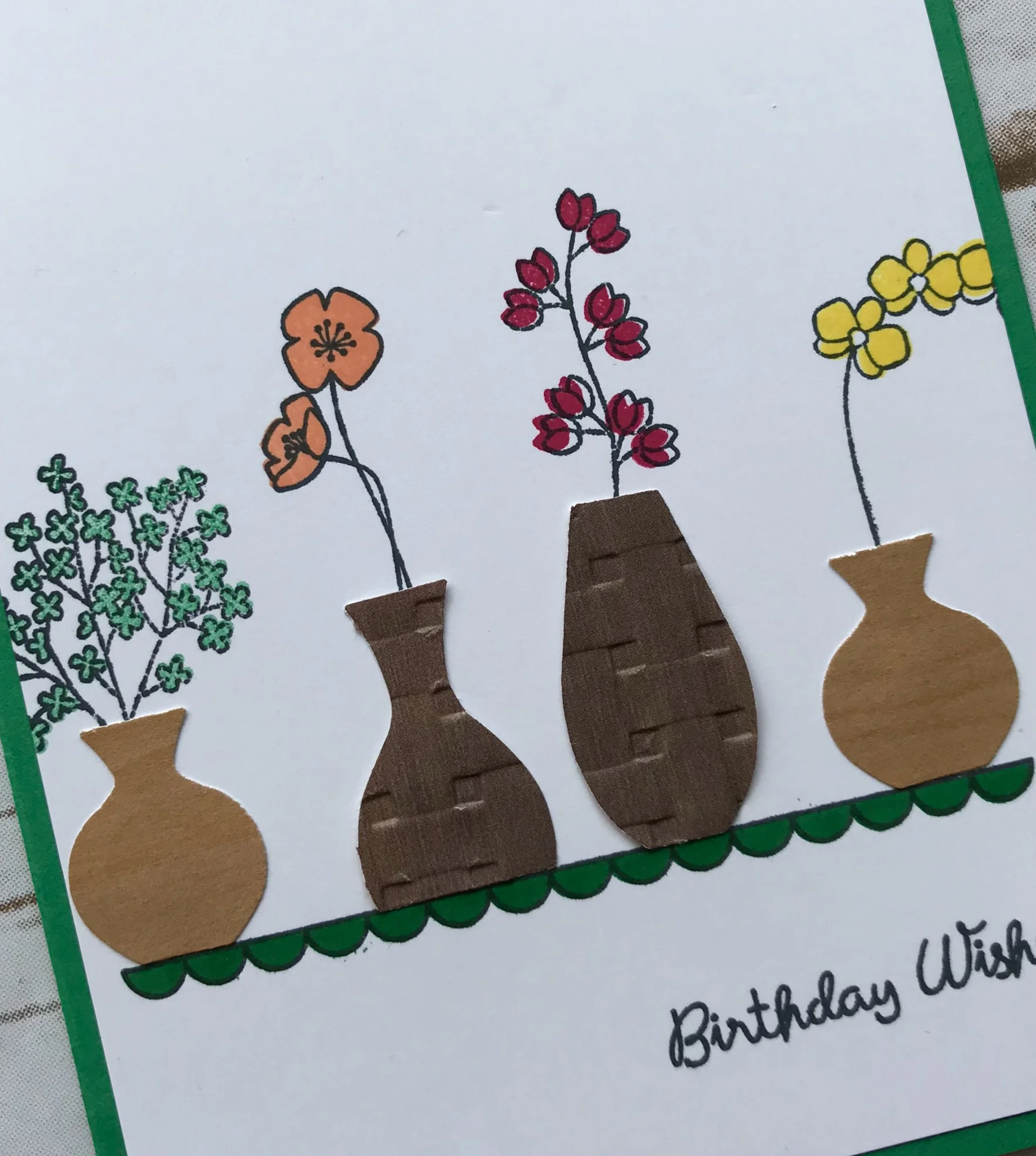 Fun Birthday Card with Varied Vases