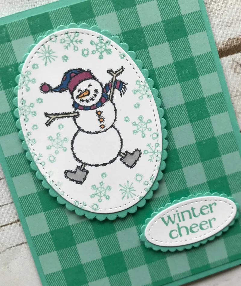 Spirited Snowman with Buffalo Check