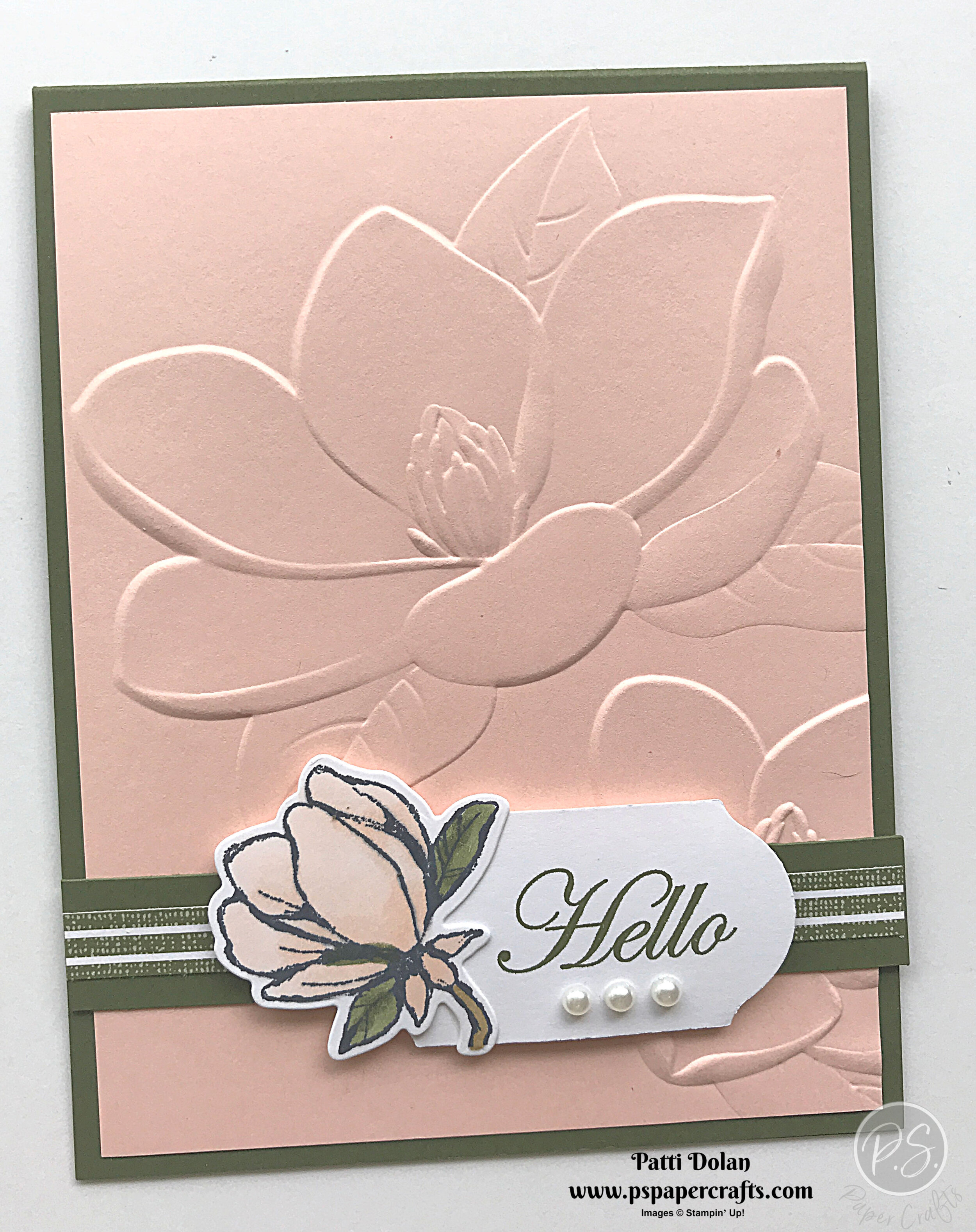 A Birthday Card with Magnolia 3D Embossing Folder