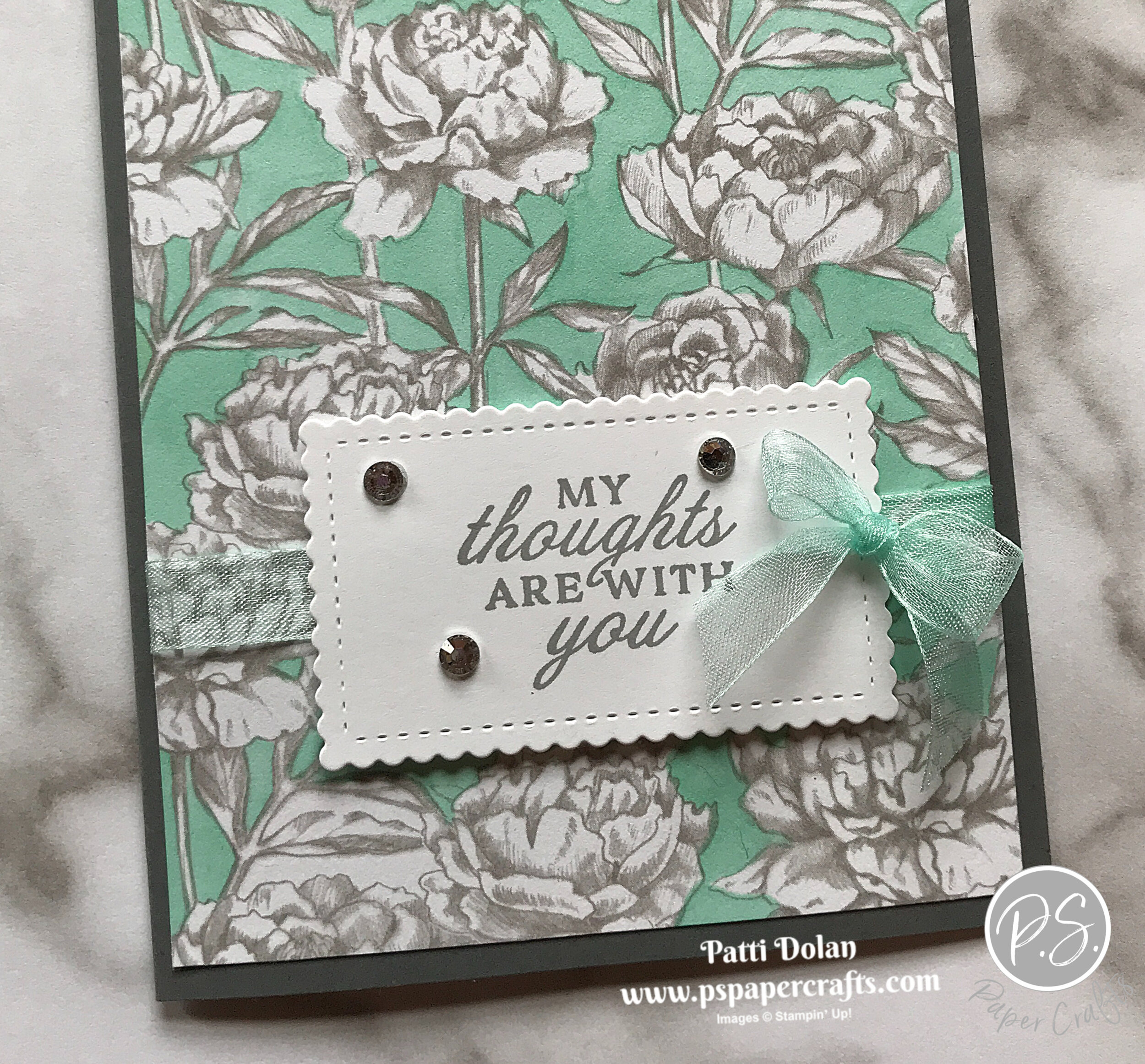 Peony Garden Sympathy Card