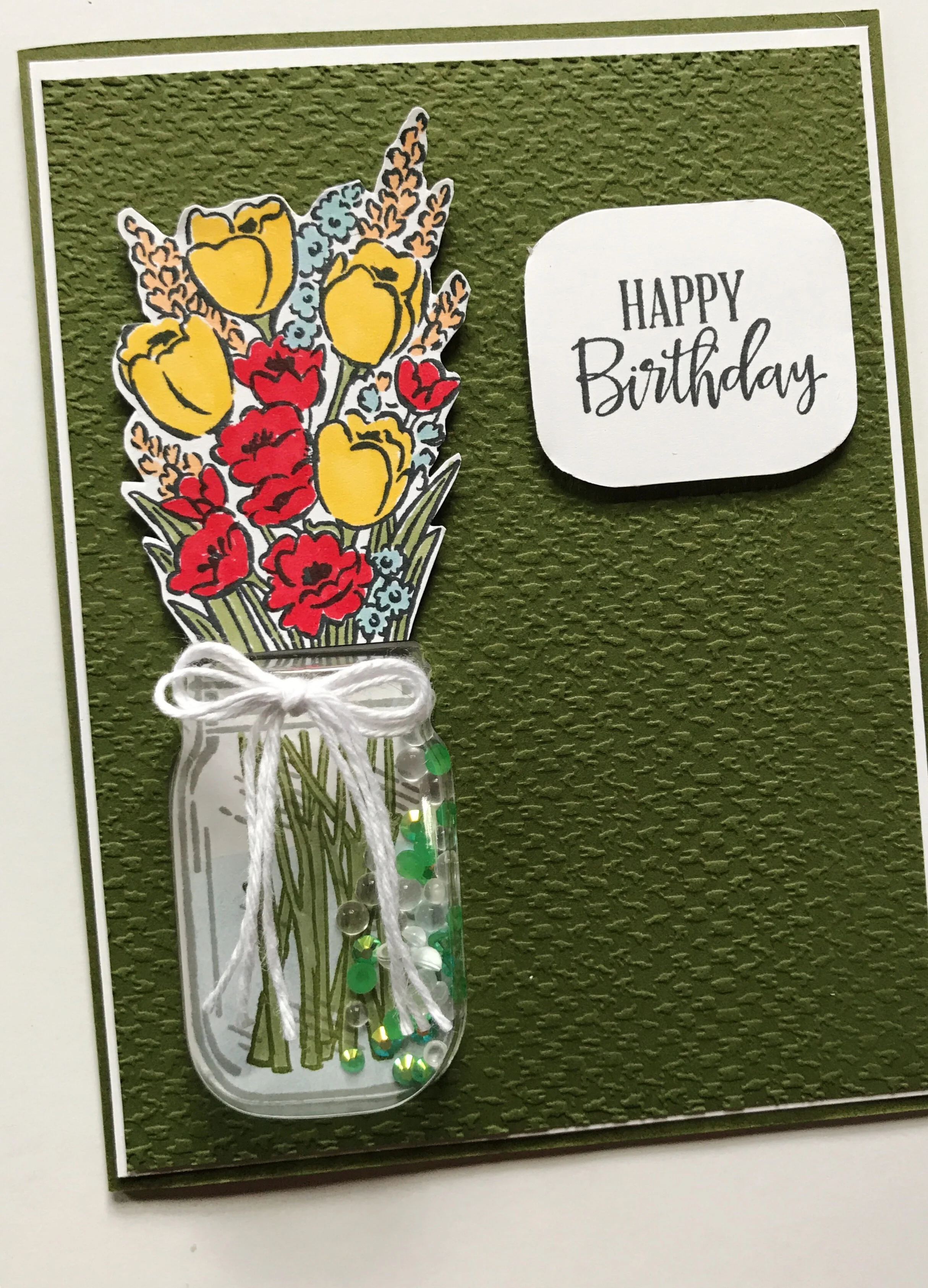 Jar of Flowers Shaker Card