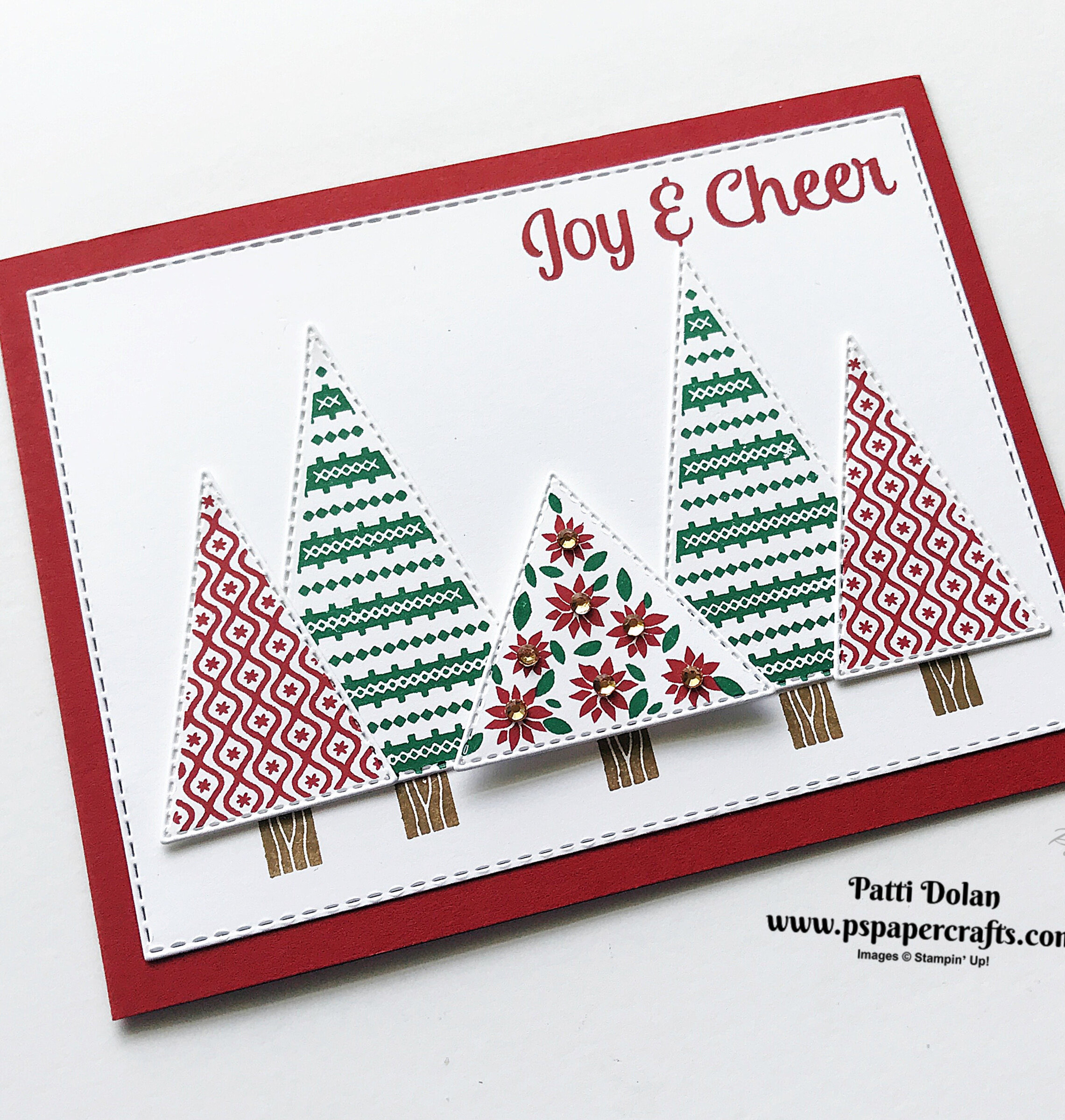 Fun Christmas Trees using Tree Angle Stamp Set &amp; Stitched Triangles
