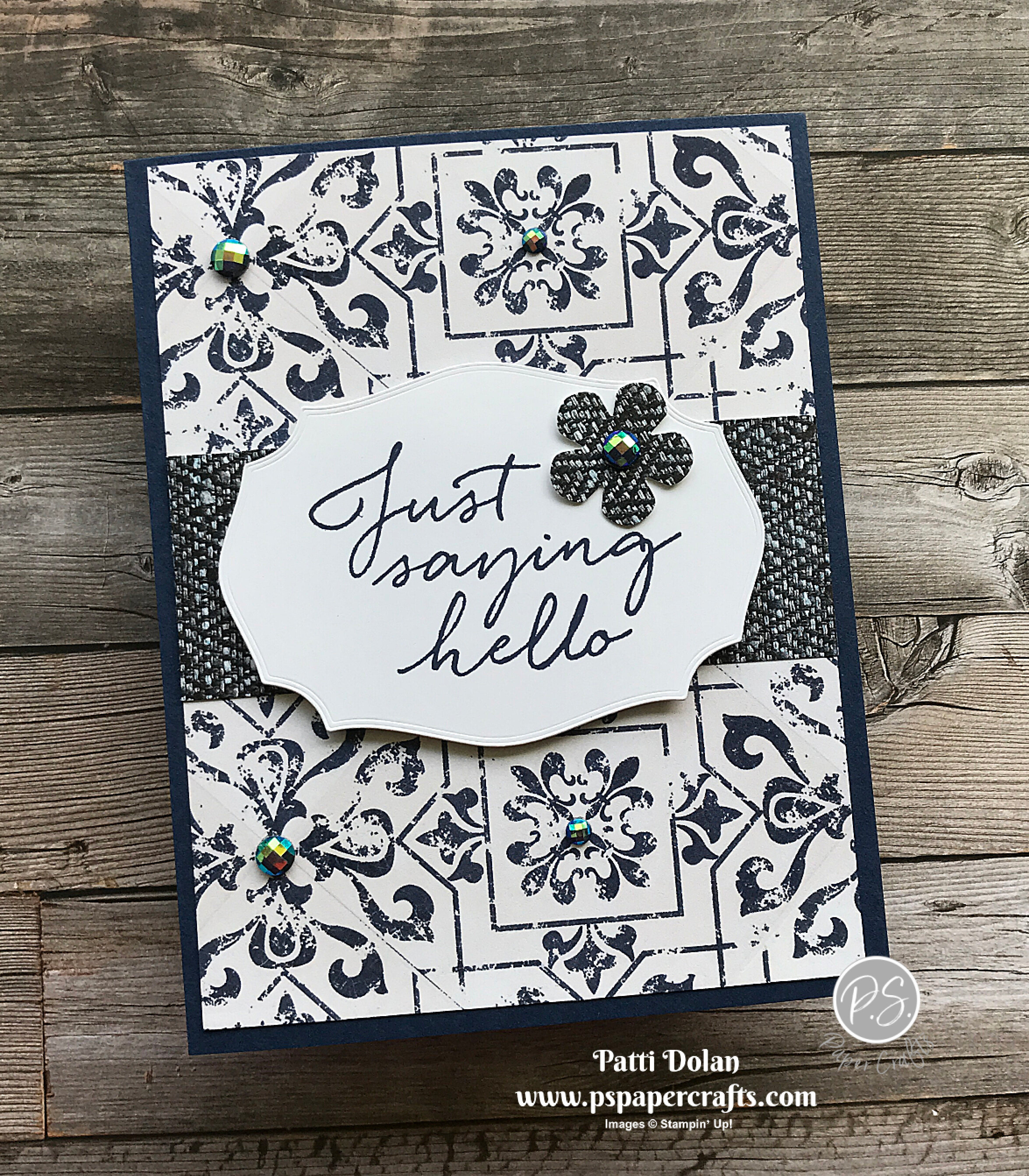 Super Simple Hello Card using Tasteful Touches — P.S. Paper Crafts