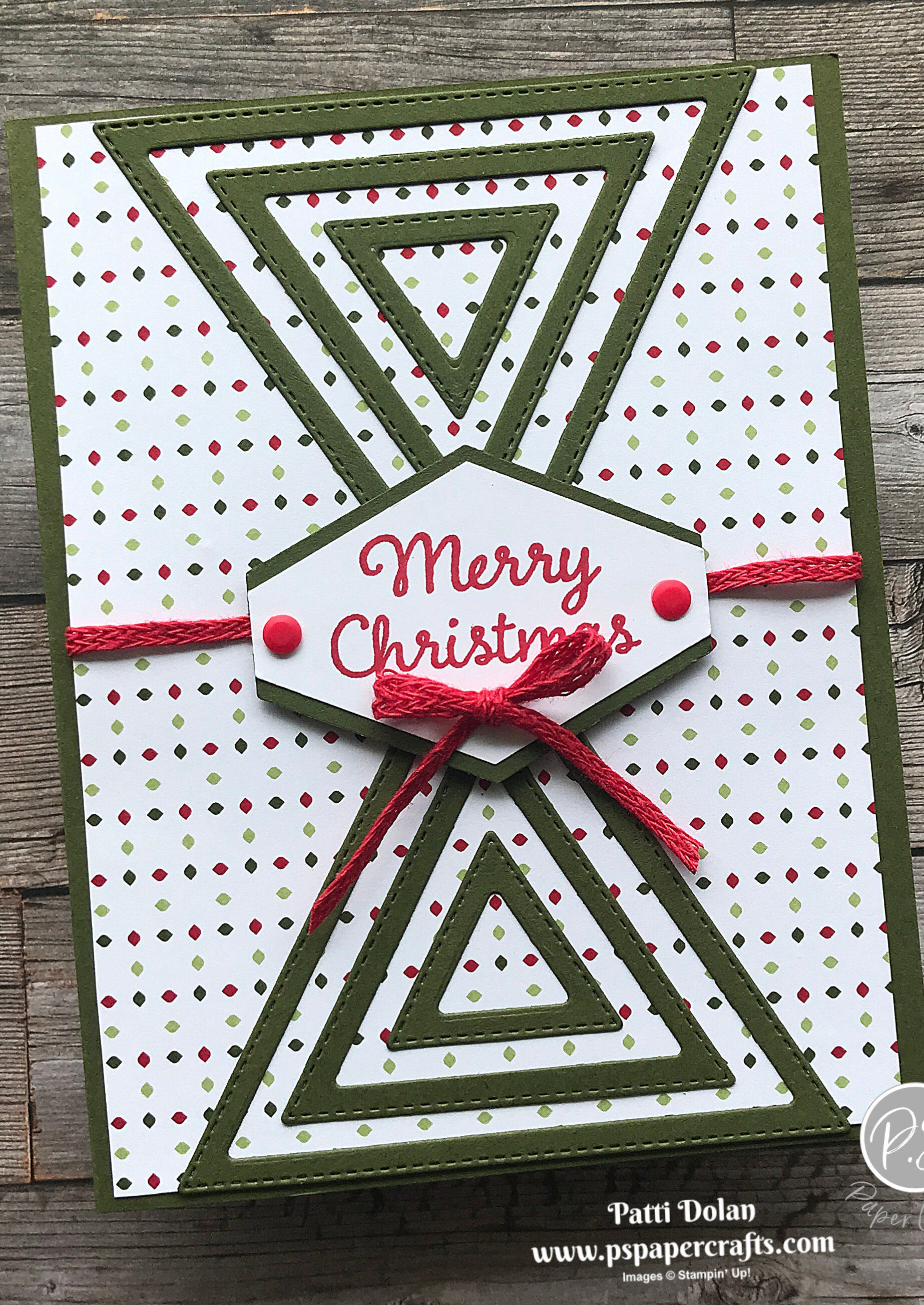 Fun Christmas Card using Stitched Triangles