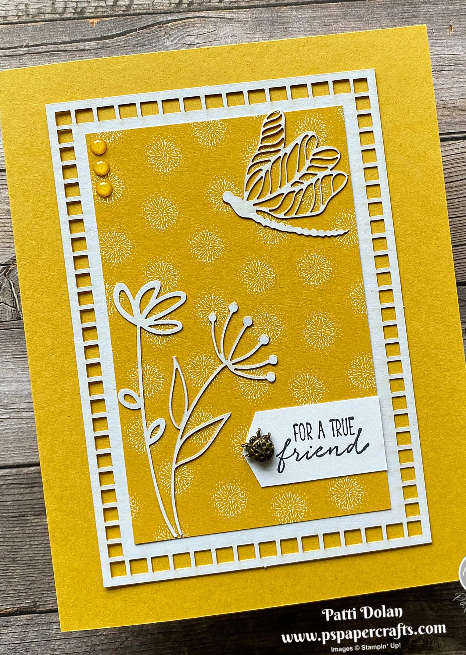 Sweet Friendship Card using the Dandy Laser-Cut Paper
