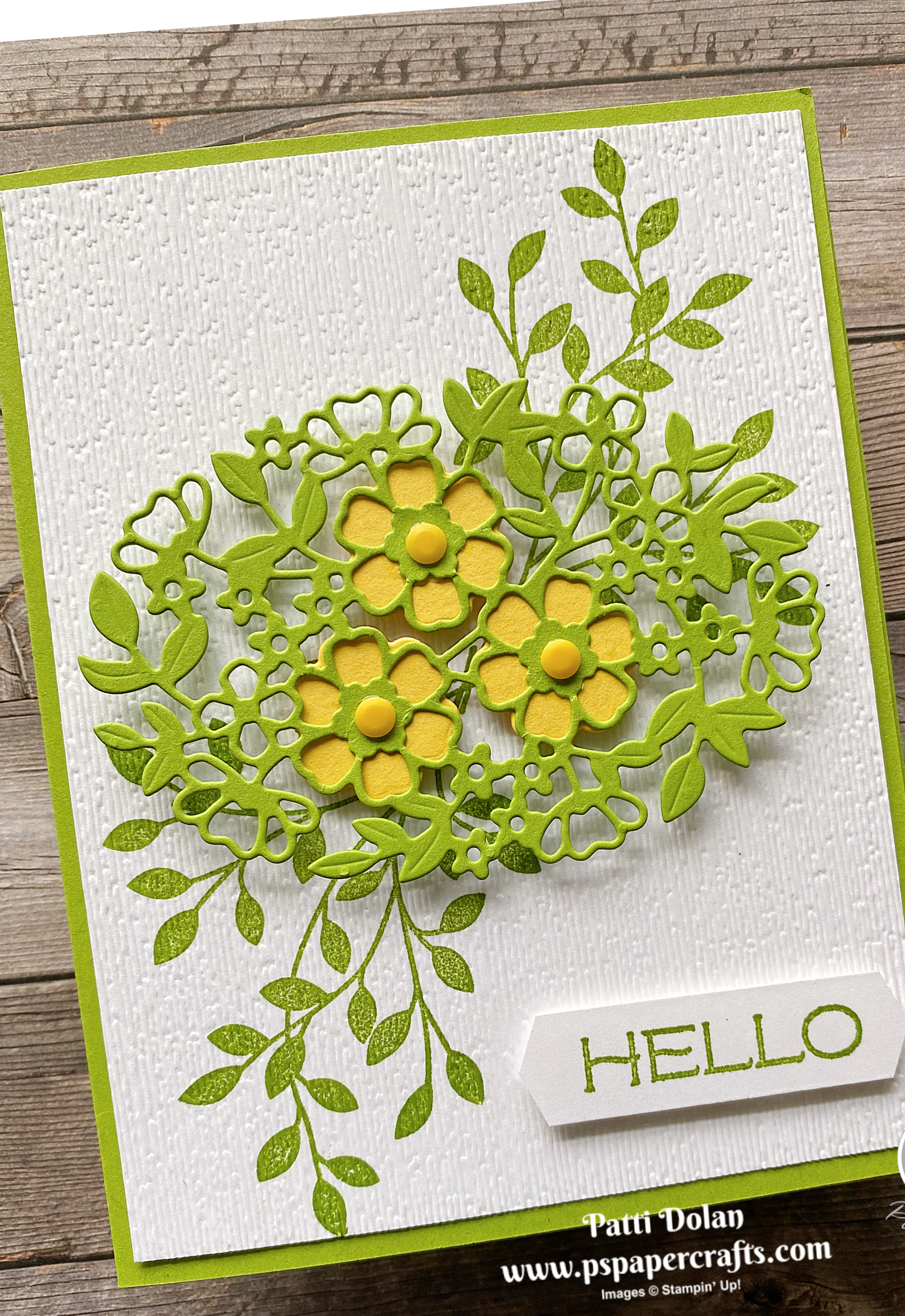 Vine Design Hello Card
