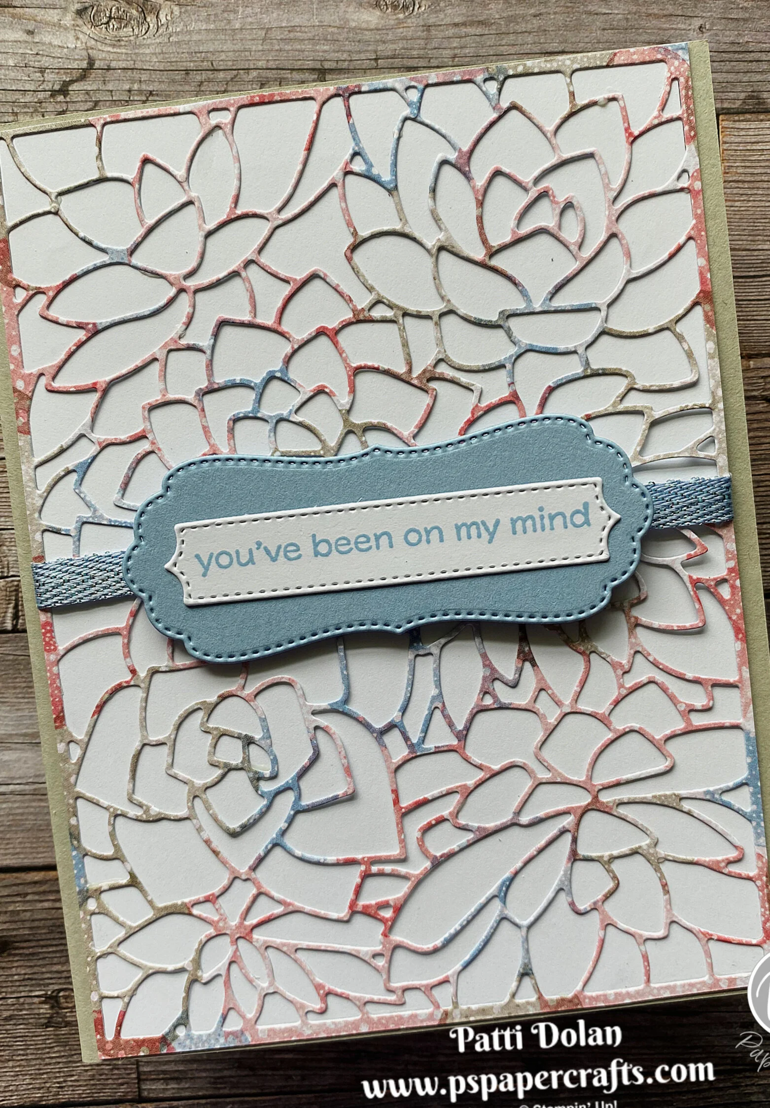 Simply Succulents Card using Sand & Sea Paper