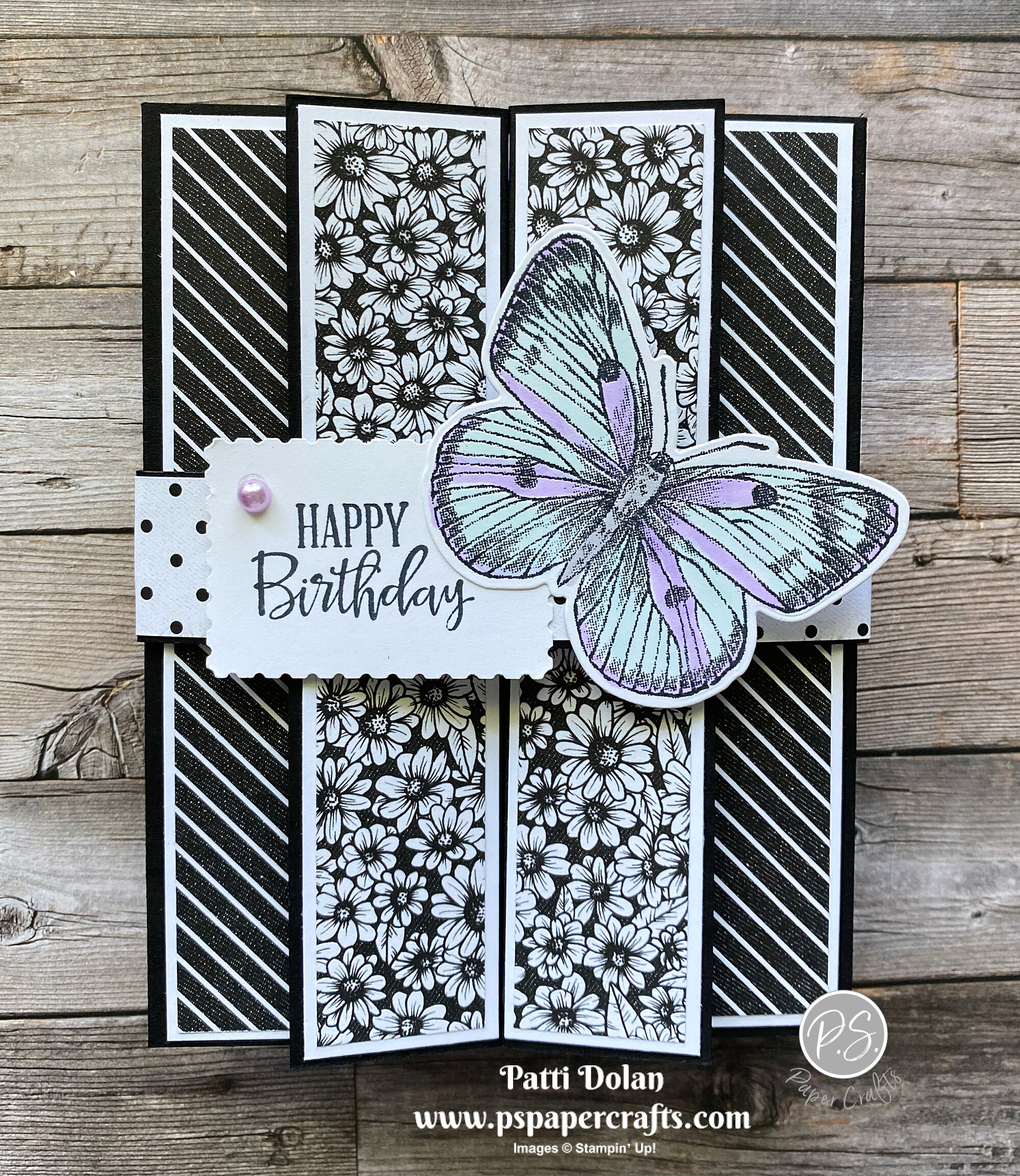 Handmade folding card Butterflies in the belly