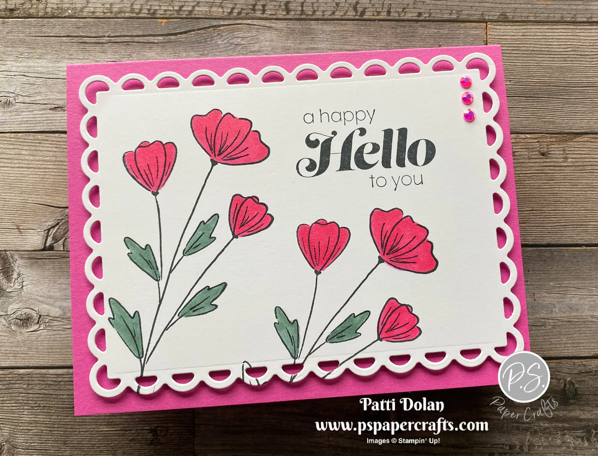 Hello Love Card - Flower Patch