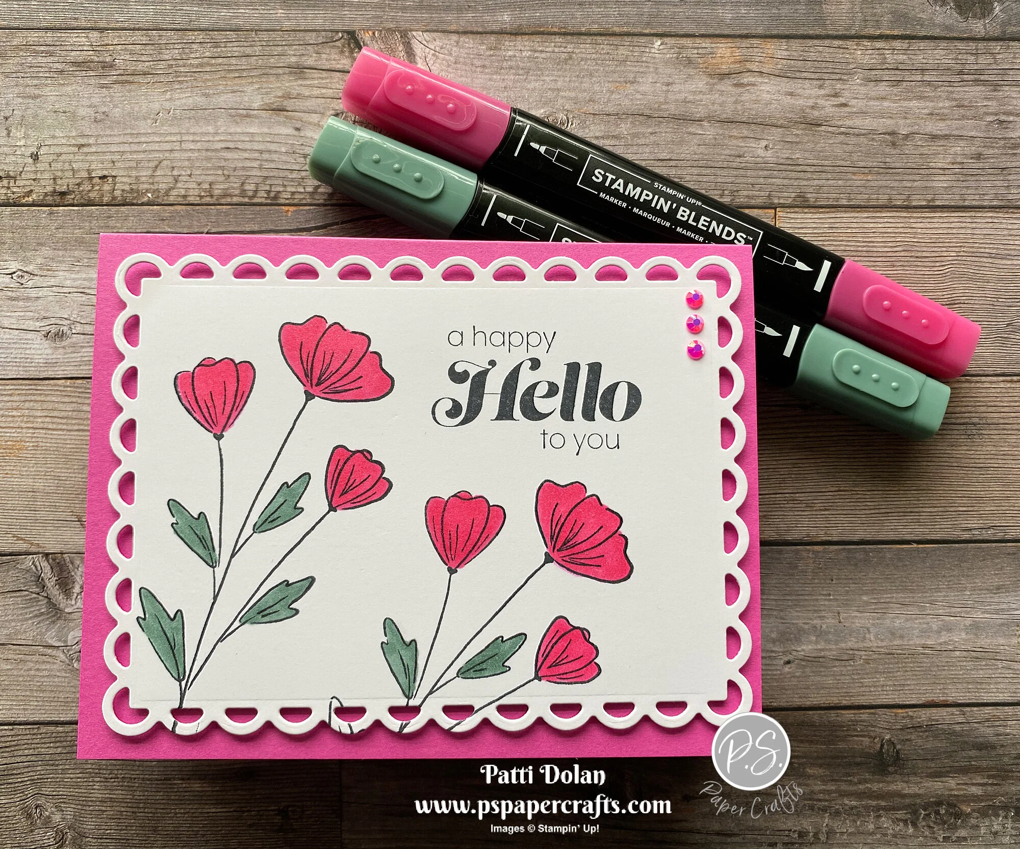 Simple Flowers Of Friendship Hello Card — P.S. Paper Crafts