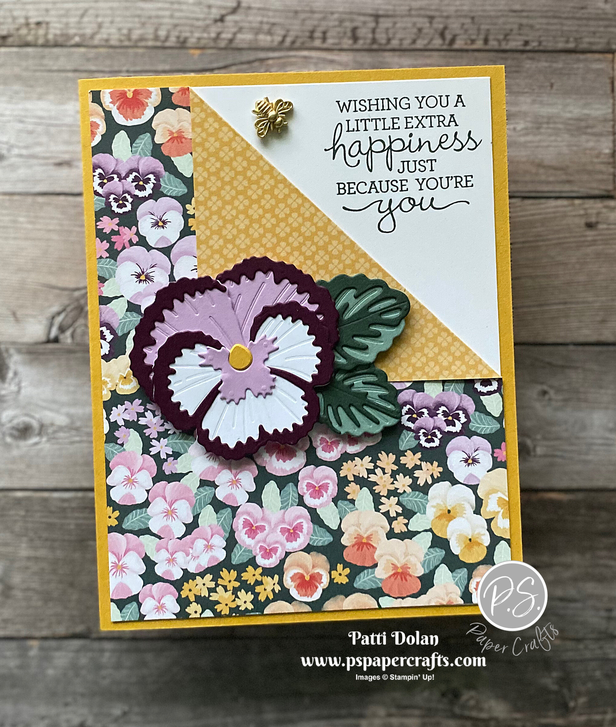 Pansy Patch Corner Fold Card — P.S. Paper Crafts